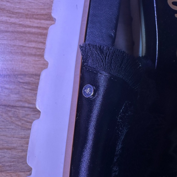 Sam Edelman Black Fringe Slide Sandals - Picture 7 of 12